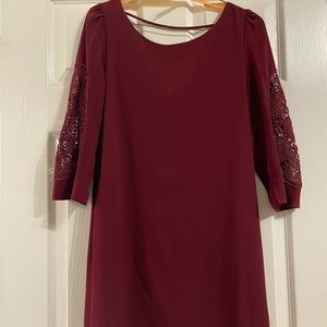 Burgundy long sleeve dress